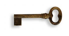 Ключ п/нестанд. замок, *Regency* 28х74мм, L=42 мм, тип L, латунь пат