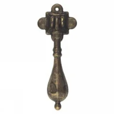 Ручка-серёжка, 'Pendants' 27x74мм, латунь пат., фигурн.накл., винт и гвоздь,