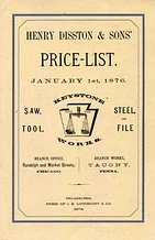 Книга *Henry Disston & Sons Price List 1876*, репринт
