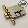 Замок-защелка врезной с ригелем и ответной часть, 44мм, д/ключа типа N, латунь., фото 2