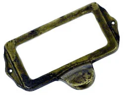 Накладка п/табличку с ручкой, 73х51мм, латунь пат