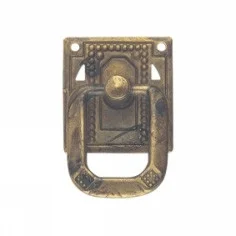 Ручка-кольцо, *Jugendstil* 33х50мм, латунь пат., квадр. накл., винт,гвоздь