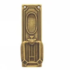 Ручка-кольцо, *Jugendstil* 32х85мм, латунь пат., прямоугл. накл., винт и гвоздь,