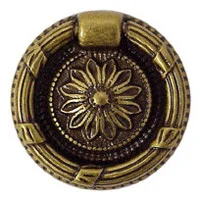 Ручка-кольцо, Louis XVI D37мм, латунь пат., фигур. накл., винт,гвоздь, 12235.03700.03