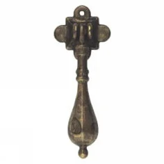 Ручка-серёжка, 'Pendants' 28x69мм, латунь пат., фигурн.накл., винт и гвоздь
