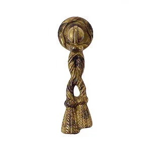 Ручка-серёжка, 'Louis XVI' 60мм, латунь пат., кругл.накл., под винт,