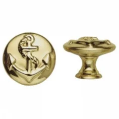 Ручка-кнопка, *Marine Style* D25мм, латунь пат., винт