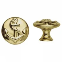 Ручка-кнопка, *Marine Style* D25мм, латунь пат., винт