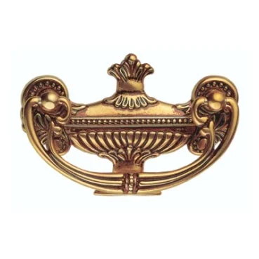 1Ручка-скоба, *Louis XVI* 100х65мм, 75мм, латунь c коричн. пат., накл. *чаша*, винт
