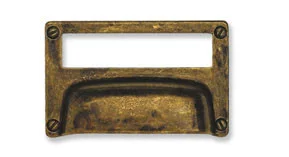 Ручка-раковина с рамкой, *Art Deco* 80х50мм, 32мм, латунь пат., винт