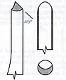 Резец токарный Crown HSS, Spindle Gouge, 13мм, рукоять 216мм, фото 2
