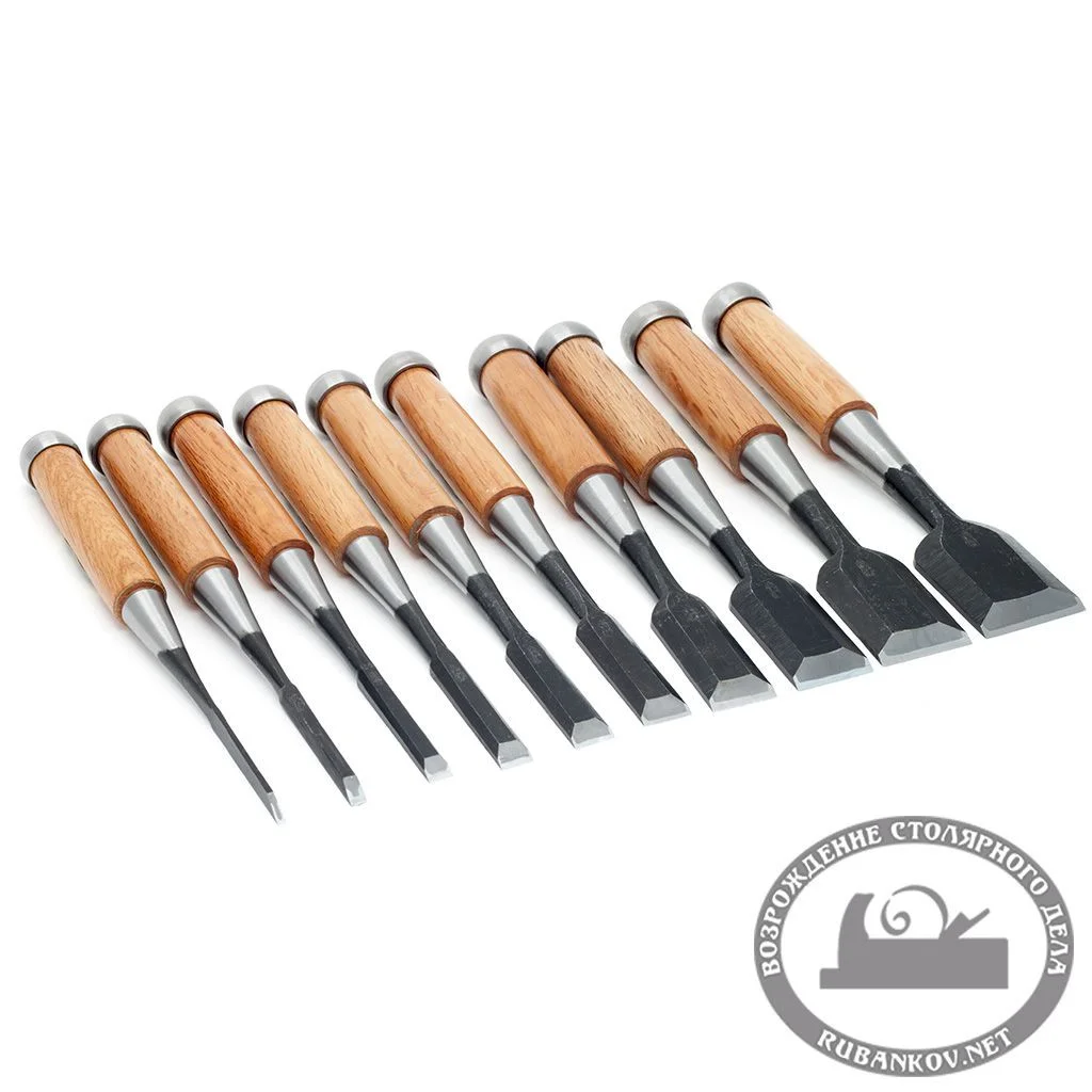 Стамески японские, Shirogami (A3), 10штук (3, 6, 9, 12, 15, 18, 24, 30, 36, 42мм) в коробке
