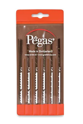Пилки лобзиковые Pegas по дереву, 6 типов по 3 штуки